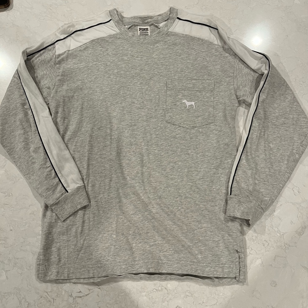 PINK Victoria's Secret Gray Long Sleeve Shirt